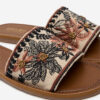 LUNA BLU Beige Floral Tropical-Embroidered Slides - Image 3