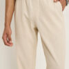 ETA Beige Self-Textured Relaxed-Fit Mid-Rise Cotton Chinos - Image 2