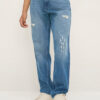 Nuon Blue Distressed Relaxed - Fit Mid - Rise Jeans - Image 4